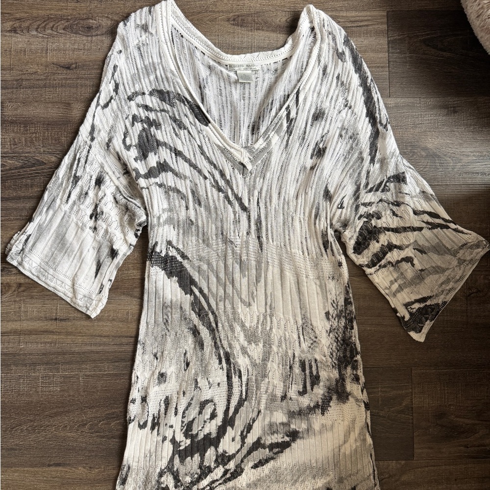 Alberto Makali Monochrome Abstract Tunic